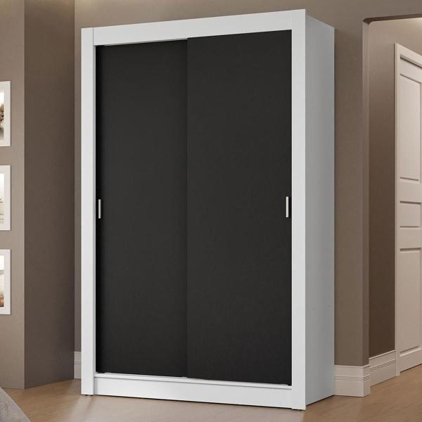 CLÓSET MDP CORREDIZO 205 X 117 X 51 CM NEGRO SIN ESPEJO CON 2 CAJÓNES