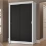 CLÓSET MDP CORREDIZO 205 X 117 X 51 CM NEGRO SIN ESPEJO CON 2 CAJÓNES