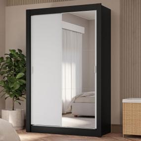 CLÓSET MDP CORREDIZO 205 X 117 X 51 CM BLANCO CON ESPEJO Y 4 CAJÓNES