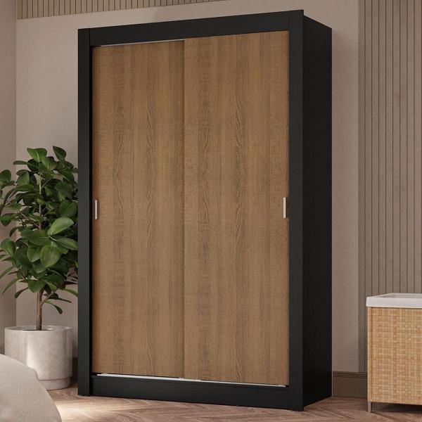 CLÓSET MDP CORREDIZO 205 X 117 X 51 CM CAFÉ CON 4 CAJÓNES