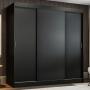 CLÓSET MDP CORREDIZO 205 X 180 X 54 CM NEGRO CON 4 CAJÓNES SIN ESPEJO