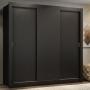 CLÓSET MDP CORREDIZO 205 X 170 X 46 CM NEGRO CON 2 CAJÓNES