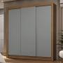 CLÓSET MDP CORREDIZO 205 X 170 X 51 CM GRIS CON 2 CAJÓNES SIN ESPEJO