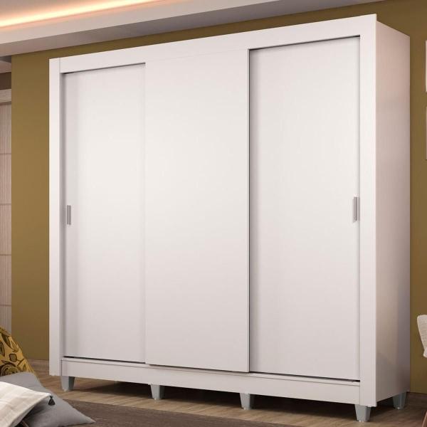 CLÓSET MDP CORREDIZO 215 X 170 X 46 CM BLANCO CON 4 CAJÓNES