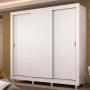 CLÓSET MDP CORREDIZO 215 X 170 X 46 CM BLANCO CON 4 CAJÓNES