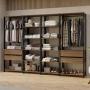 CLÓSET MDP MODULAR SIN PUERTAS 180 X 258 X 45 CM NEGRO Y MARRON CON 4 CAJONES