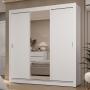 CLÓSET MDP CORREDIZO 205 X 170 X 51 CM BLANCO CON ESPEJO Y 2 CAJÓNES