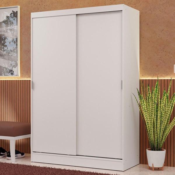 CLÓSET MDP CORREDIZO 205 X 117 X 51 CM BLANCO CON 2 CAJÓNES