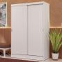 CLÓSET MDP CORREDIZO 205 X 117 X 51 CM BLANCO CON 2 CAJÓNES