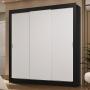 CLÓSET MDP CORREDIZO 205 X 170 X 51 CM BLANCO Y NEGRO CON 2 CAJÓNES SIN ESPEJO