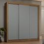 CLÓSET MDP CORREDIZA 205 X 170 X 51 CM GRIS CON 4 CAJÓNES SIN ESPEJO