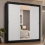 CLÓSET MDP CORREDIZO 205 X 170 X 51 CM BLANCO CON ESPEJO Y 4 CAJÓNES
