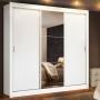 CLÓSET MDP CORREDIZO 205 X 170 X 46 CM BLANCO CON ESPEJO