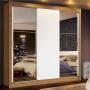 CLÓSET MDP CORREDIZO 205 X 170 X 46 CM BLANCO CON ESPEJO