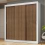 CLÓSET MDP CON 3 PUERTAS CORREDIZAS 205 X 170 X 51 CM CAFÉ SIN ESPEJO