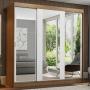 CLÓSET MDP CORREDIZA 205 X 180 X 54 CM BLANCO CON ESPEJO Y 4 CAJÓNES