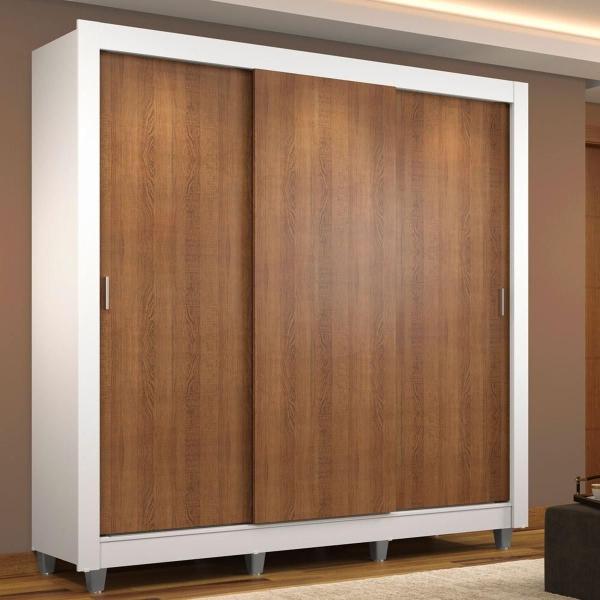 CLÓSET MDP CORREDIZO 215 X 170 X 51 CM CAFÉ CON PIES