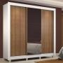 CLÓSET MDP CORREDIZA 215 X 170 X 46 CM CAFÉ CON ESPEJO 2 CAJÓNES