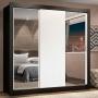 CLÓSET MDP CORREDIZO 205 X 170 X 46 CM BLANCO CON ESPEJO Y 4 CAJÓNES