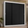 CLÓSET MDP CORREDIZO 205 X 170 X 51 CM NEGRO CON 4 CAJÓNES
