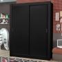 CLÓSET MDP CORREDIZA 205 X 117 X 46 CM NEGRO 4 CAJÓNES