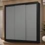 CLÓSET MDP CORREDIZO 205 X 170 X 51 CM GRIS CON 2 CAJÓNES