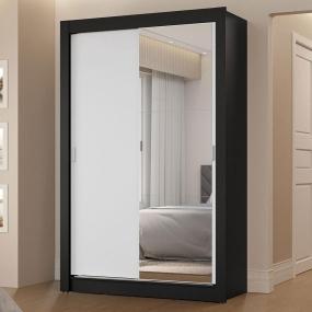 CLÓSET MDP CORREDIZA 205 X 117 X 51 CM BLANCO CON ESPEJO Y 2 CAJÓNES