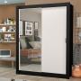CLÓSET MDP CORREDIZA 205 X 117 X 46 CM BLANCO CON ESPEJO Y 4 CAJÓNES