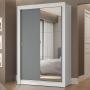 CLÓSET MDP CORREDIZA 205 X 117 X 51 CM GRIS CON ESPEJO Y 2 CAJÓNES