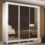 CLÓSET MDP CORREDIZA 215 X 170 X 46 CM BLANCO CON ESPEJO Y 2 CAJÓNES