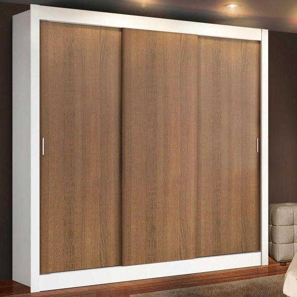 CLÓSET MDP CORREDIZO 205 X 170 X 46 CM CAFÉ Y BLANCO CON 2 CAJÓNES