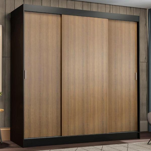 CLÓSET MDP CORREDIZO 205 X 180 X 54 CM CAFÉ CON 4 CAJÓNES