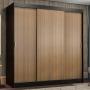 CLÓSET MDP CORREDIZO 205 X 180 X 54 CM CAFÉ CON 4 CAJÓNES