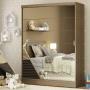 CLÓSET MDP CORREDIZO 183 X 120 X 53 CM BLANCO CON ESPEJO Y 2 CAJÓNES
