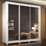 CLÓSET MDP CON PUERTAS CORREDIZAS 215 X 170 X 46 CM BLANCO CON ESPEJO