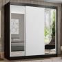 CLÓSET MDP CORREDIZO 205 X 180 X 54 CM BLANCO CON ESPEJO Y 4 CAJÓNES