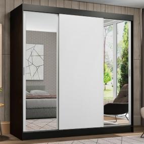 CLÓSET MDP CORREDIZO 205 X 180 X 54 CM BLANCO CON ESPEJO Y 4 CAJÓNES