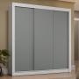 CLÓSET MDP CORREDIZA 205 X 170 X 51 CM GRIS CON 4 CAJÓNES