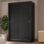 CLÓSET MDP CORREDIZO 205 X 117 X 51 CM NEGRO SIN ESPEJO CON 4 CAJÓNES