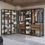 CLÓSET MDP MODULAR 180 X 417 X 45 CM NEGRO Y MARRÓN CON 4 CAJONES Y 2 PERCHEROS