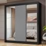 CLÓSET MDP CORREDIZO 205 X 170 X 51 CM GRIS CON 2 ESPEJOS