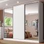 CLÓSET MDP CORREDIZA 218 X 231 X 55 CM BLANCO CON ESPEJO Y 4 CAJÓNES