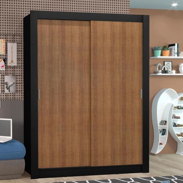 CLÓSET MDP CORREDIZO 205 X 117 X 46 CM NEGRO SIN ESPEJO