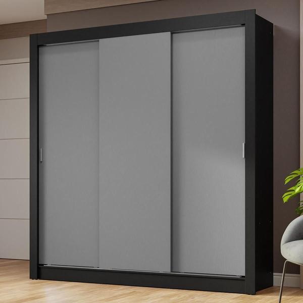 CLÓSET MDP CORREDIZO 205 X 170 X 51 CM GRIS SIN ESPEJO