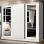 CLÓSET MDF CORREDIZO 218 X 231 X 55 CM BLANCO CON ESPEJO Y 4 CAJÓNES