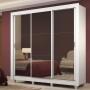 CLÓSET MDP CORREDIZO 215 X 170 X 51 CM BLANCO CON ESPEJO Y 4 CAJÓNES