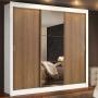 CLÓSET MDP CORREDIZO 205 X 170 X 46 CM CAFÉ CON ESPEJO