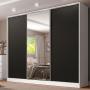 CLÓSET MDF CORREDIZA 218 X 231 X 55 CM NEGRO CON ESPEJO Y 4 CAJÓNES