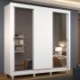 CLÓSET MDP CORREDIZO 215 X 170 X 46 CM BLANCO CON ESPEJO