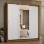 CLÓSET MDP CORREDIZO 205 X 170 X 51 CM BLANCO CON ESPEJO Y 4 CAJÓNES